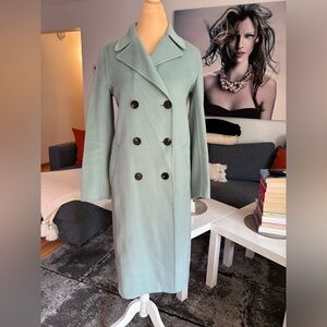 Zara Woman Pastel Mint Wool Coat
